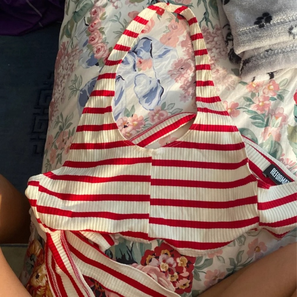 Reformation Striped Halter Top